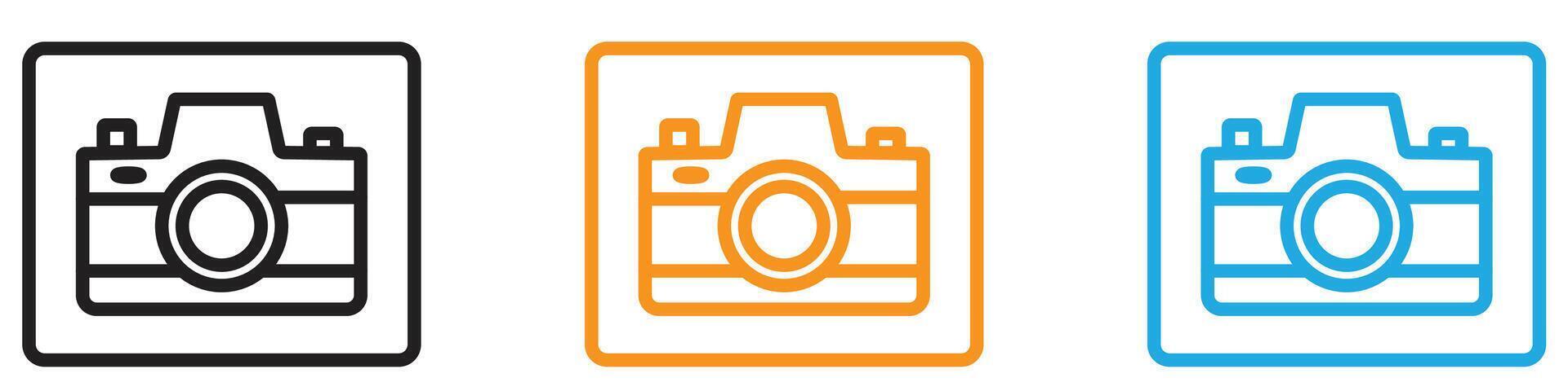 Camera logo set collection for web app ui vector