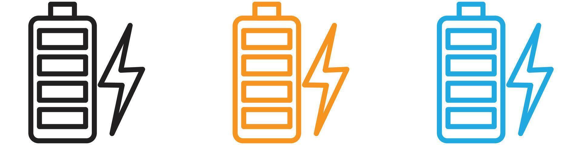 Charging battery logo set collection for web app ui vector