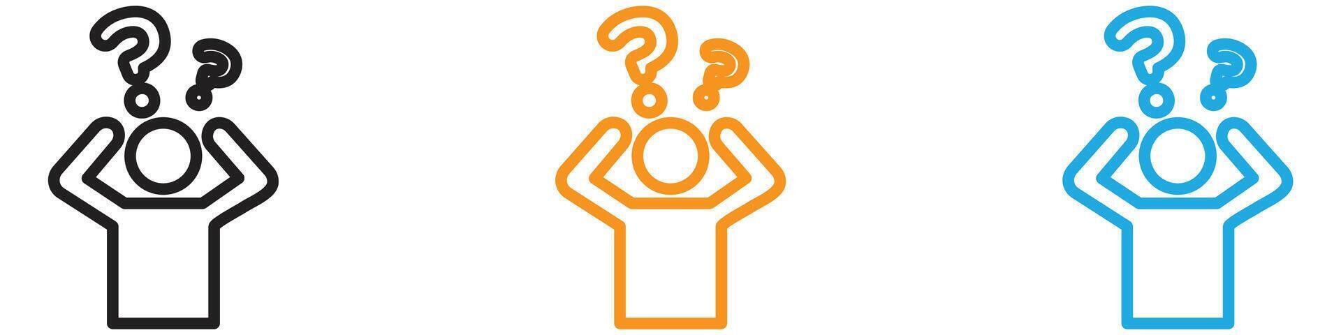 Confusing man logo set collection for web app ui vector