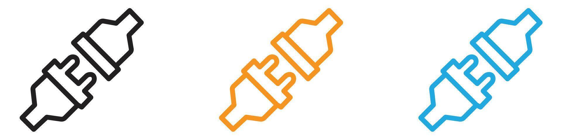 Connect plug logo set collection for web app ui vector