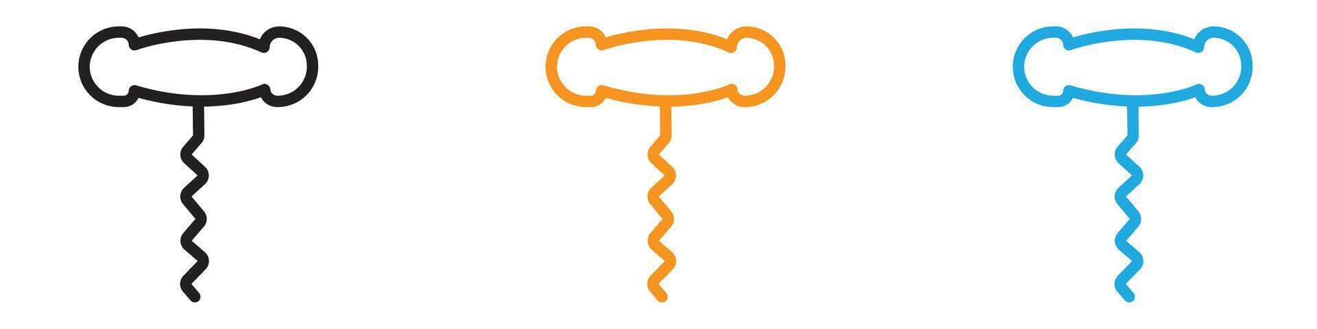 Corkscrew opener logo set collection for web app ui vector