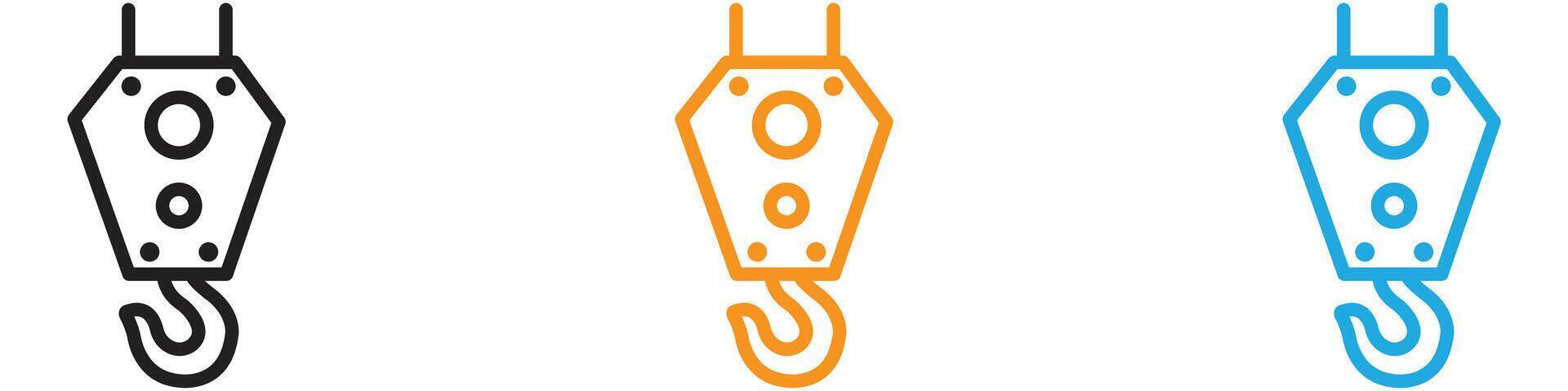 Crane hook logo set collection for web app ui vector
