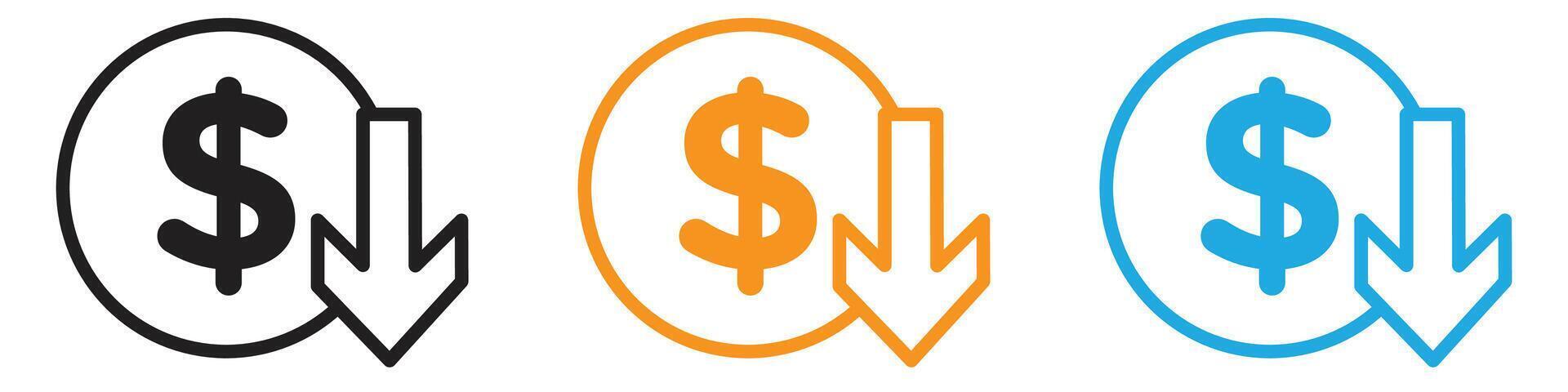 Cost reduction logo set collection for web app ui vector