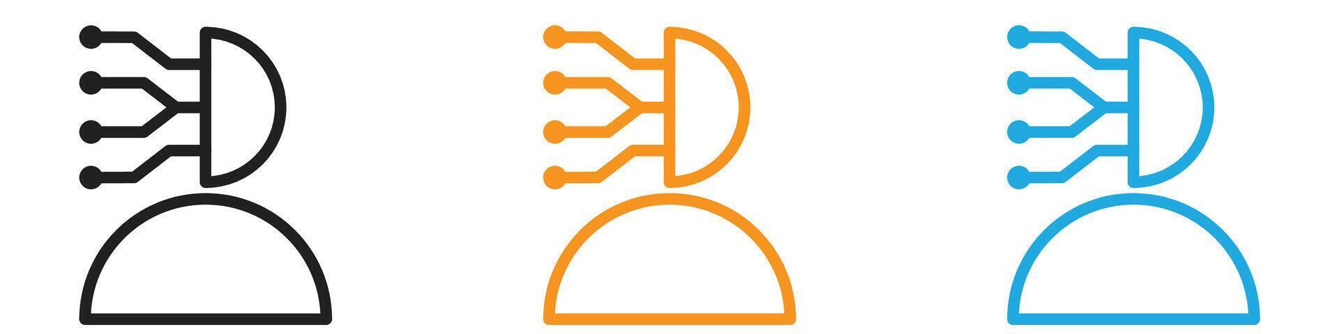 Cyborg logo set collection for web app ui vector