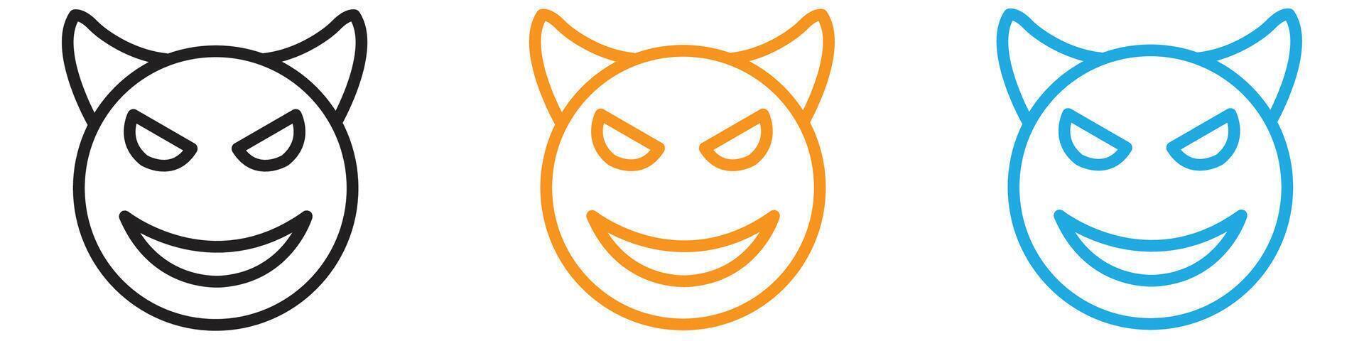 Demon devil logo set collection for web app ui vector
