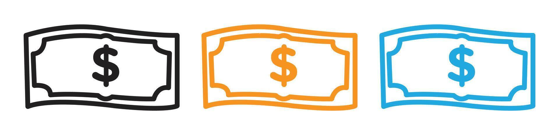 Dollar banknote money logo set collection for web app ui vector