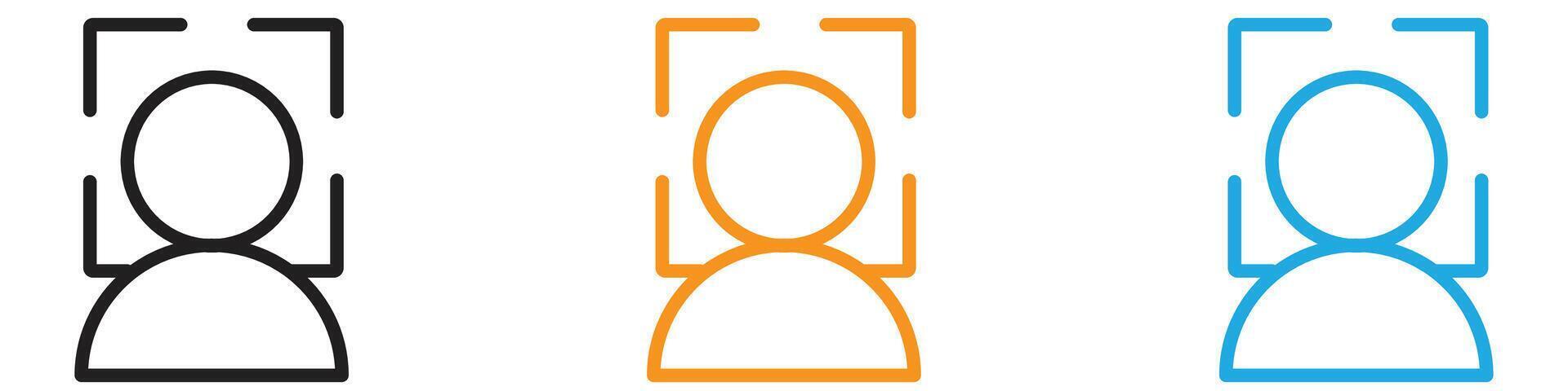 Face id logo set collection for web app ui vector