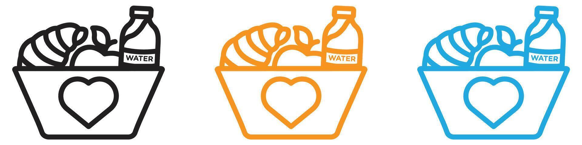 Food donation logo set collection for web app ui vector