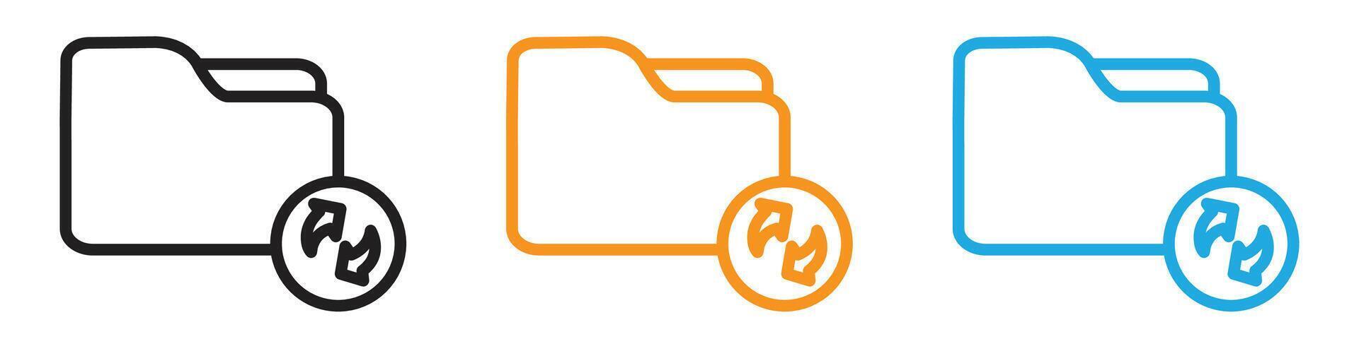 Folder sync logo set collection for web app ui vector