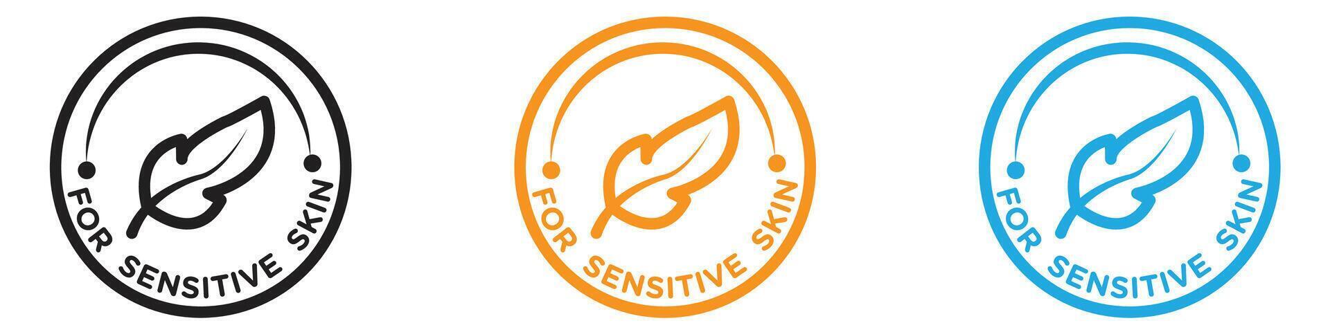For sensitive skin logo set collection for web app ui vector