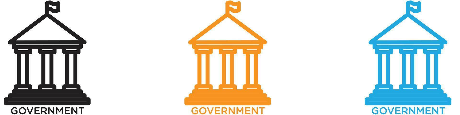 Government logo set collection for web app ui vector