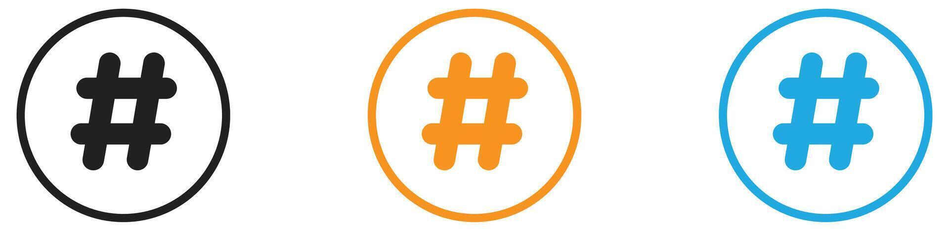 Hashtag logo set collection for web app ui vector