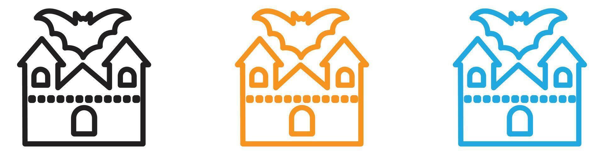 Haunted house logo set collection for web app ui vector