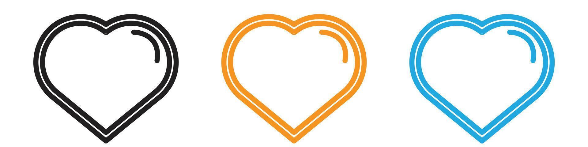 Heart logo set collection for web app ui vector