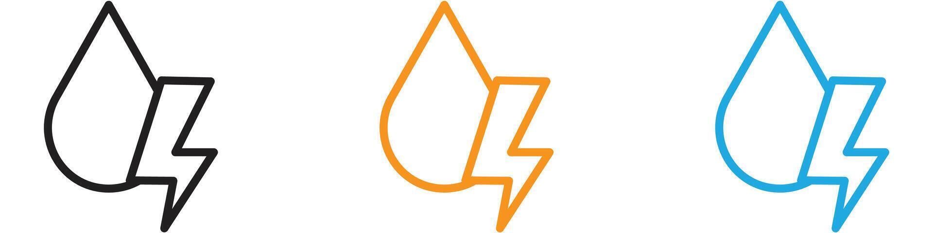Hydroelectric energy logo set collection for web app ui vector