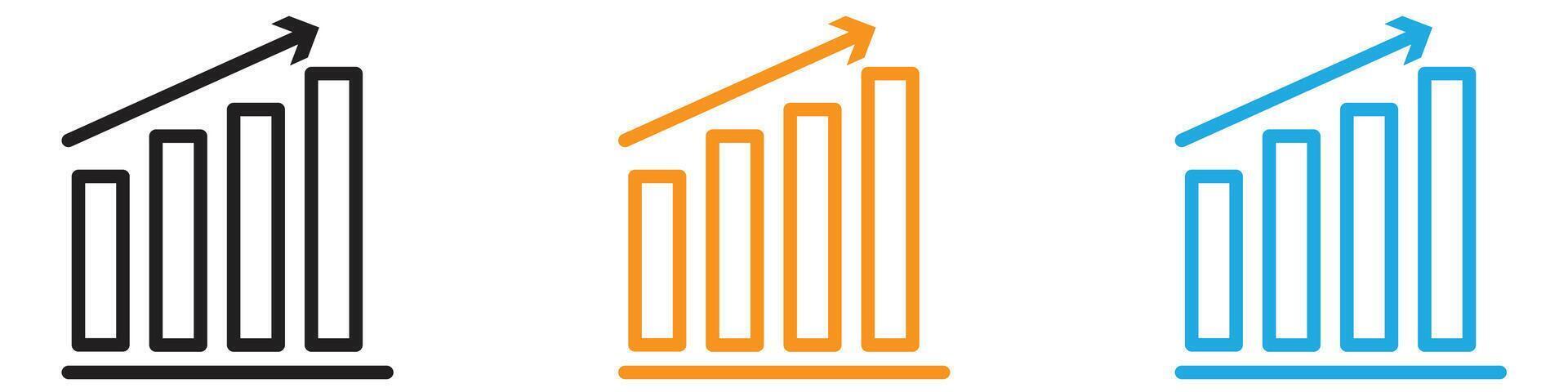 Increase chart logo set collection for web app ui vector