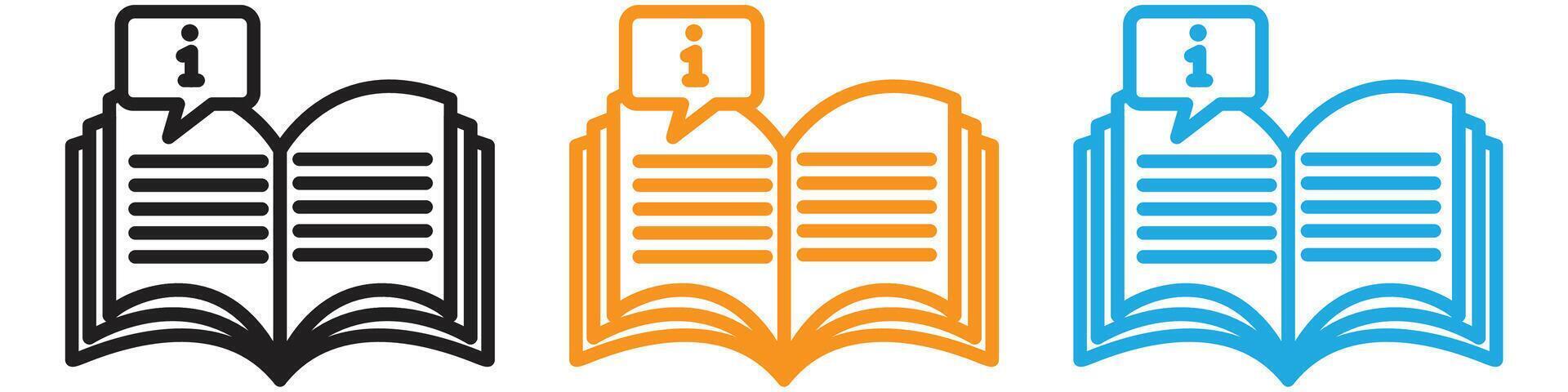 Information book logo set collection for web app ui vector
