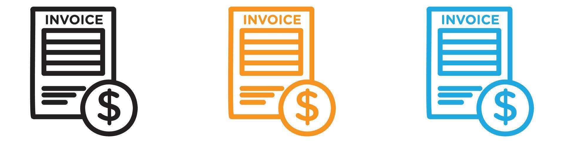 Invoice document logo set collection for web app ui vector