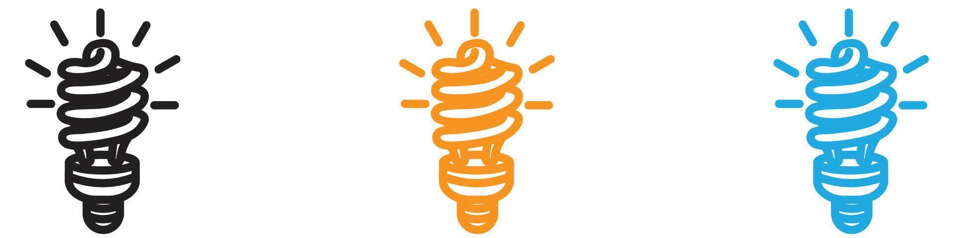 Led light bulb logo set collection for web app ui vector