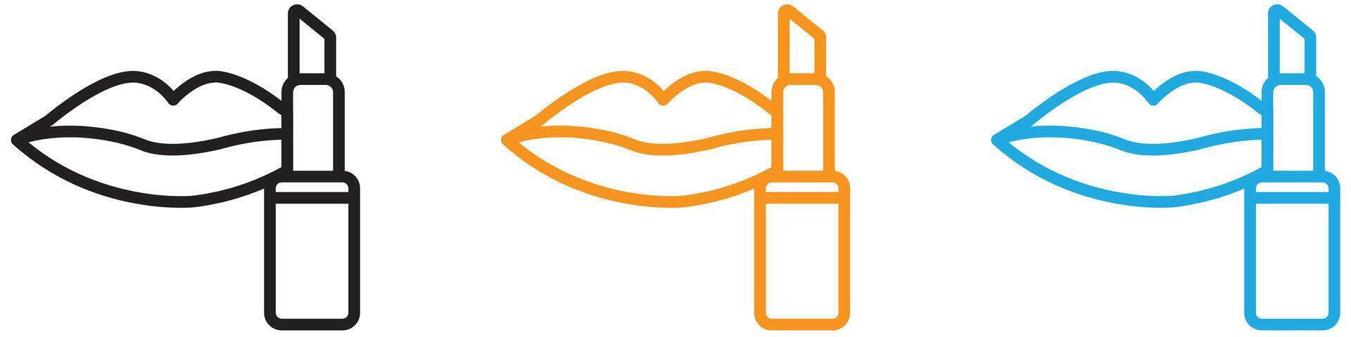Lipstick logo set collection for web app ui vector
