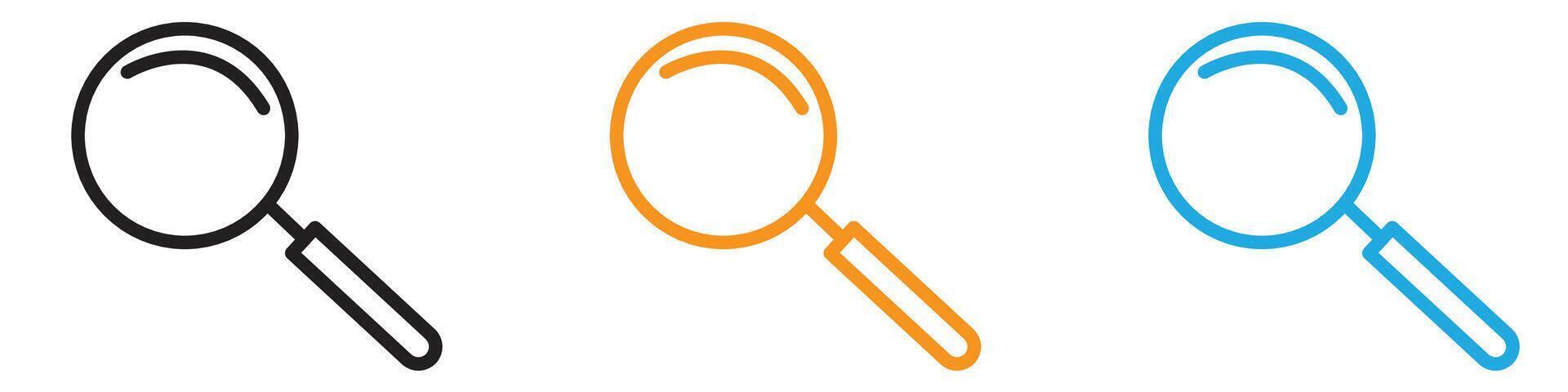 Magnifying glass logo set collection for web app ui vector