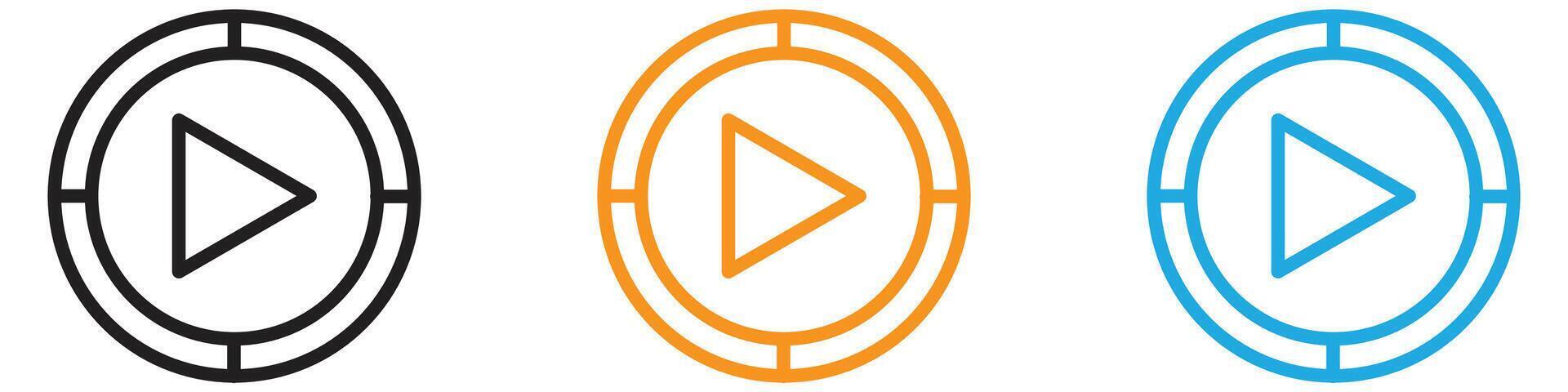 Media player logo set collection for web app ui vector
