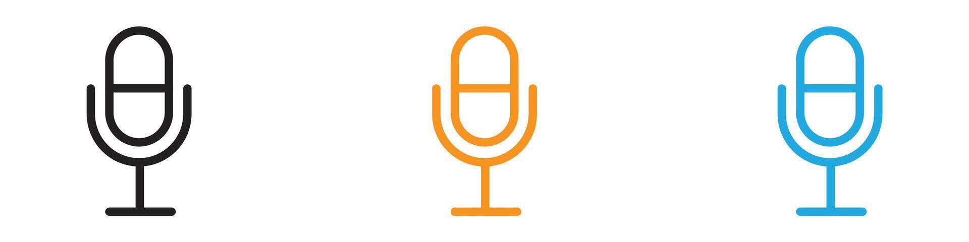 Mic button logo set collection for web app ui vector
