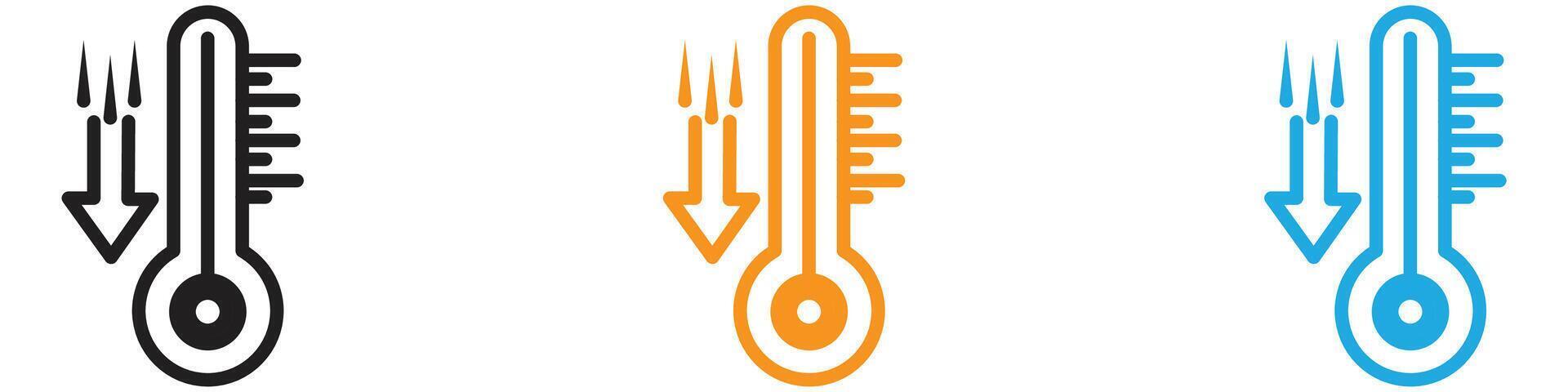 Meteorology thermometer measuring logo set collection for web app ui vector