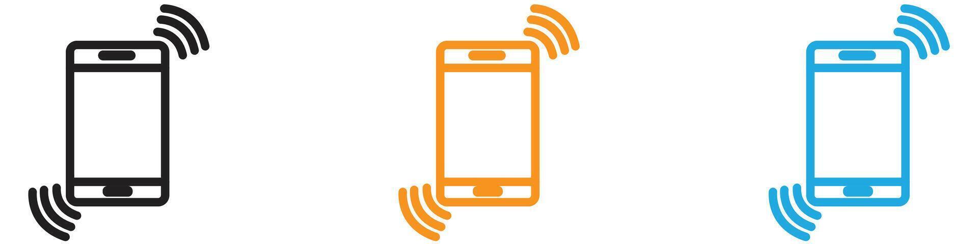 Mobile phone vibrating logo set collection for web app ui vector