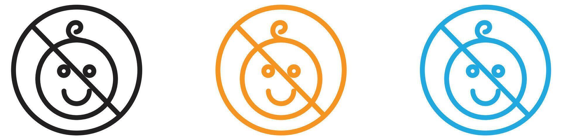 No kid allowed logo set collection for web app ui vector