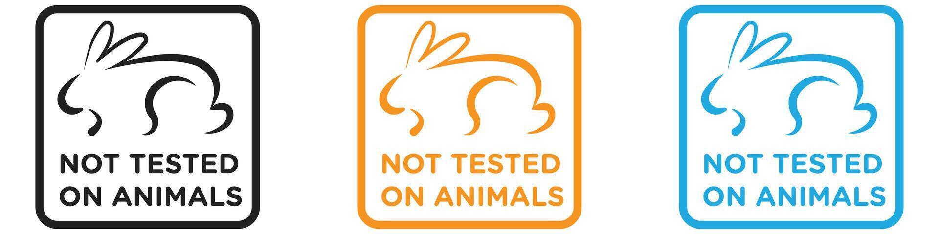 Not tested on animals logo set collection for web app ui vector