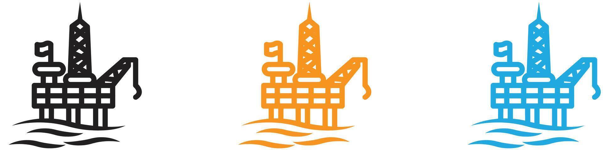 Oil platform logo set collection for web app ui vector