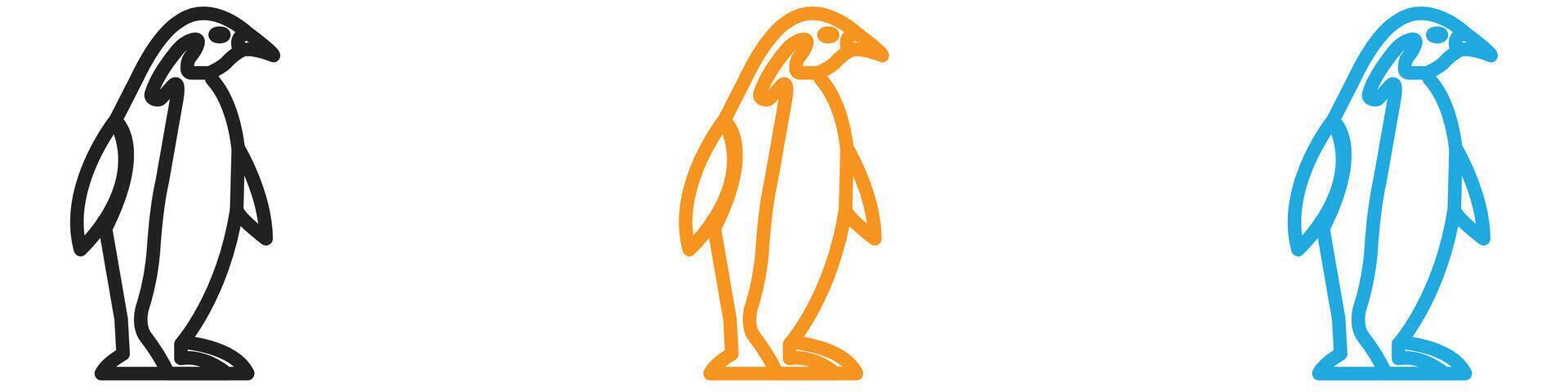 Penguin logo set collection for web app ui vector