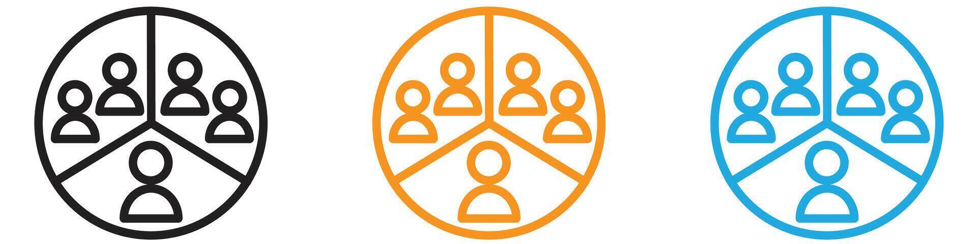 People segmentation logo set collection for web app ui vector