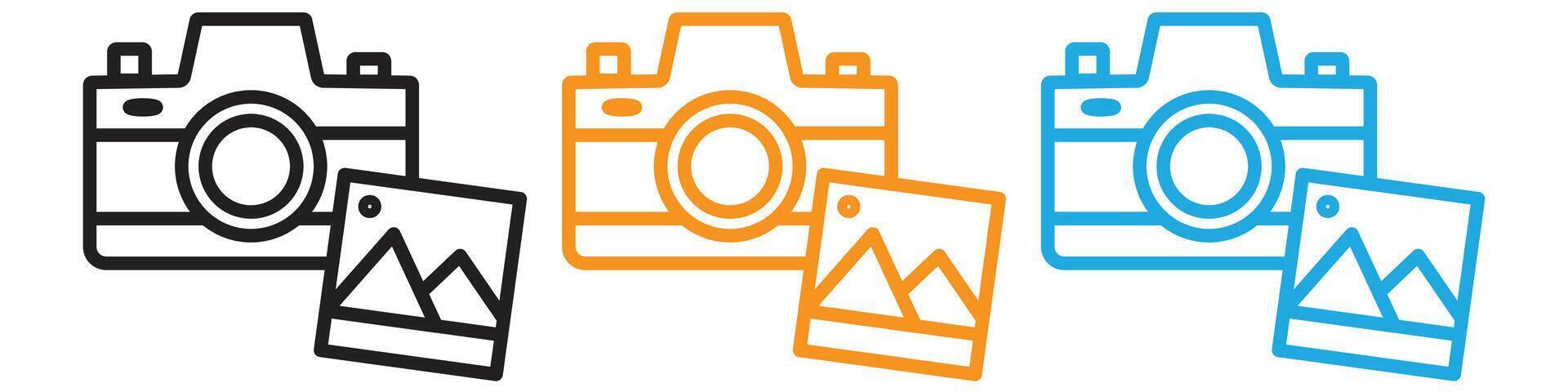 Picture snapshot logo set collection for web app ui vector