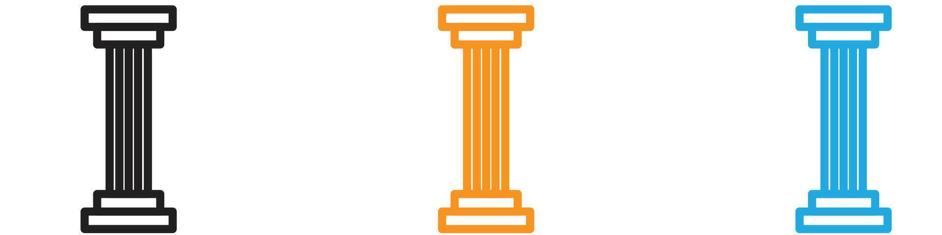 Pillar column logo set collection for web app ui vector
