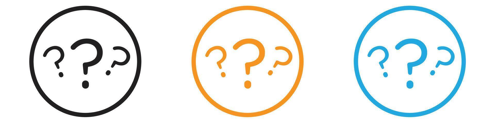 Question mark logo set collection for web app ui vector