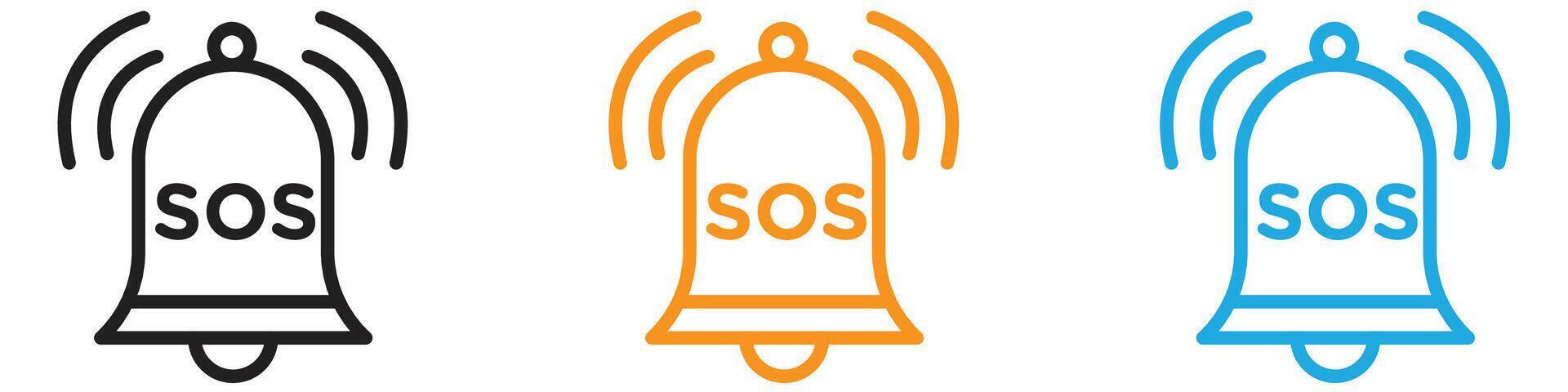 SOS Emergency logo set collection for web app ui vector