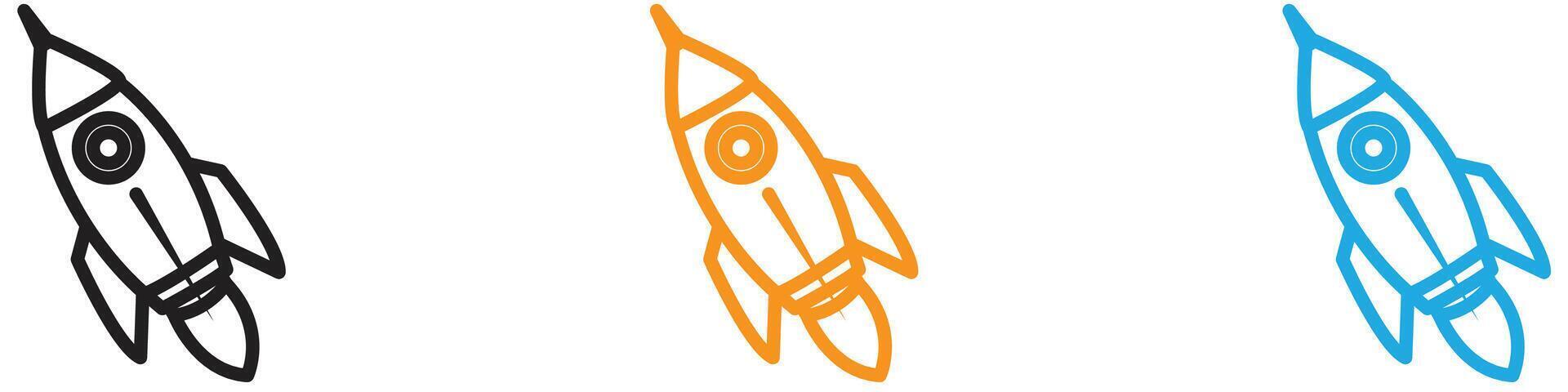 Rocket logo set collection for web app ui vector
