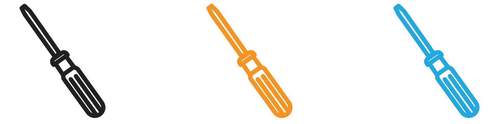 Screwdriver logo set collection for web app ui vector