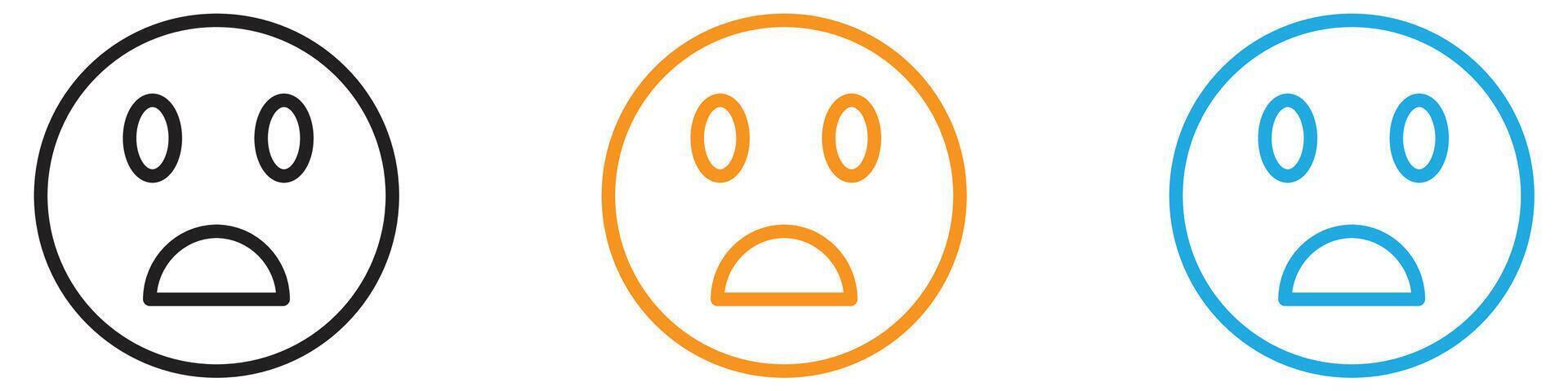 Shocked face logo set collection for web app ui vector
