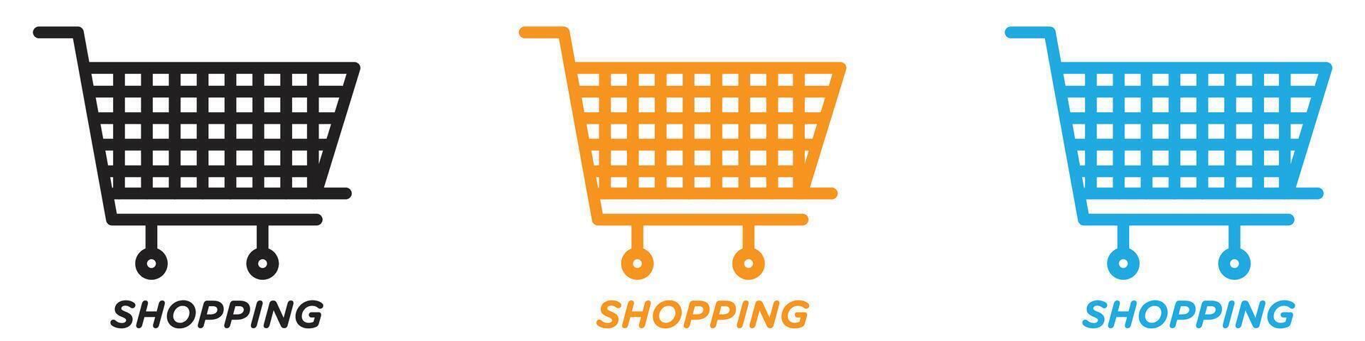 Shopping logo set collection for web app ui vector