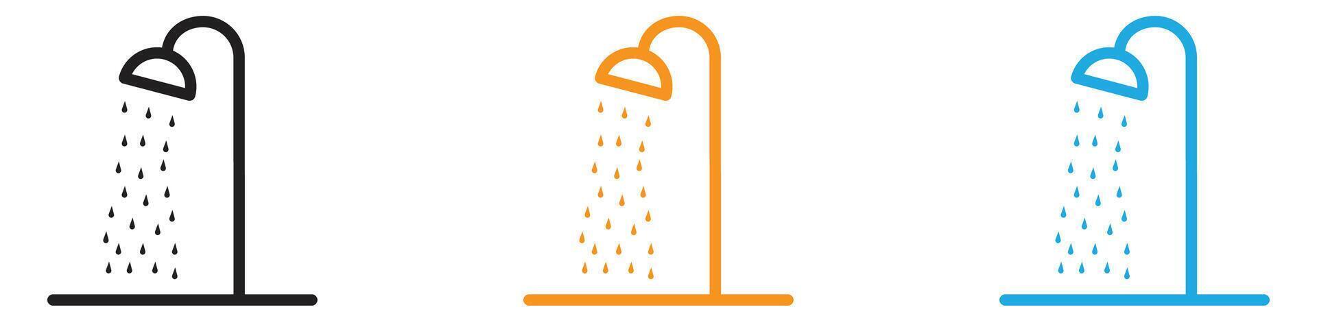 Shower head logo set collection for web app ui vector
