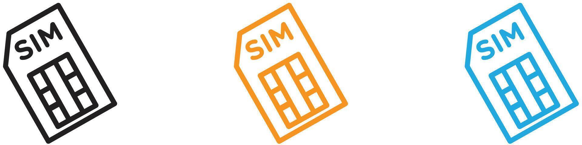 Sim card logo set collection for web app ui vector