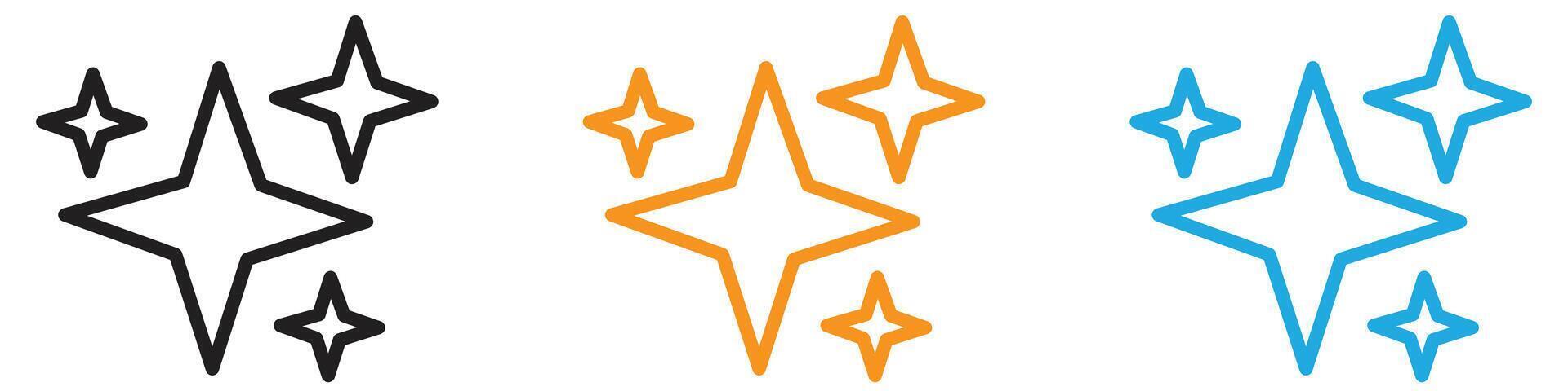 Sparkles shine logo set collection for web app ui vector