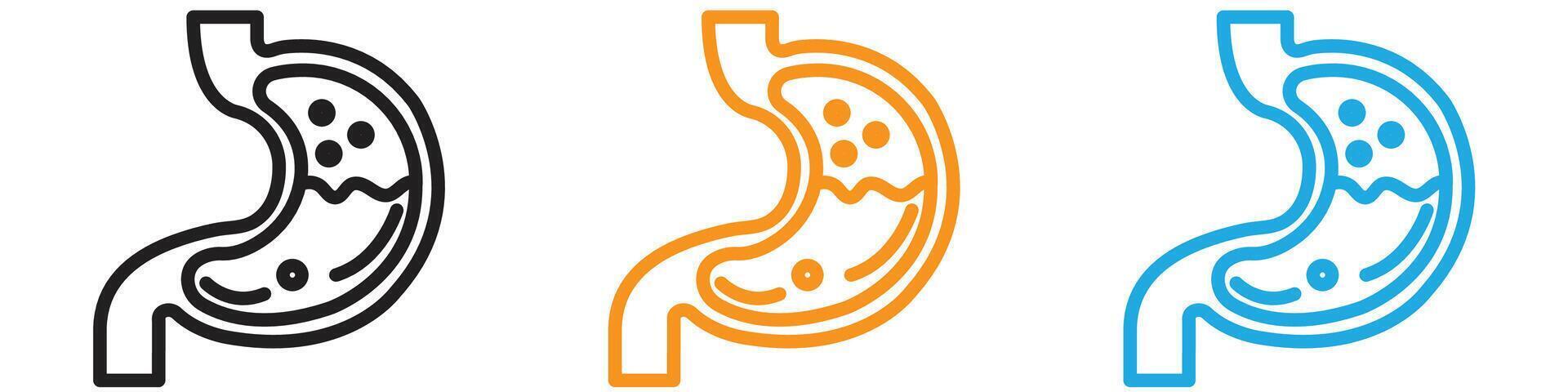 Stomach logo set collection for web app ui vector