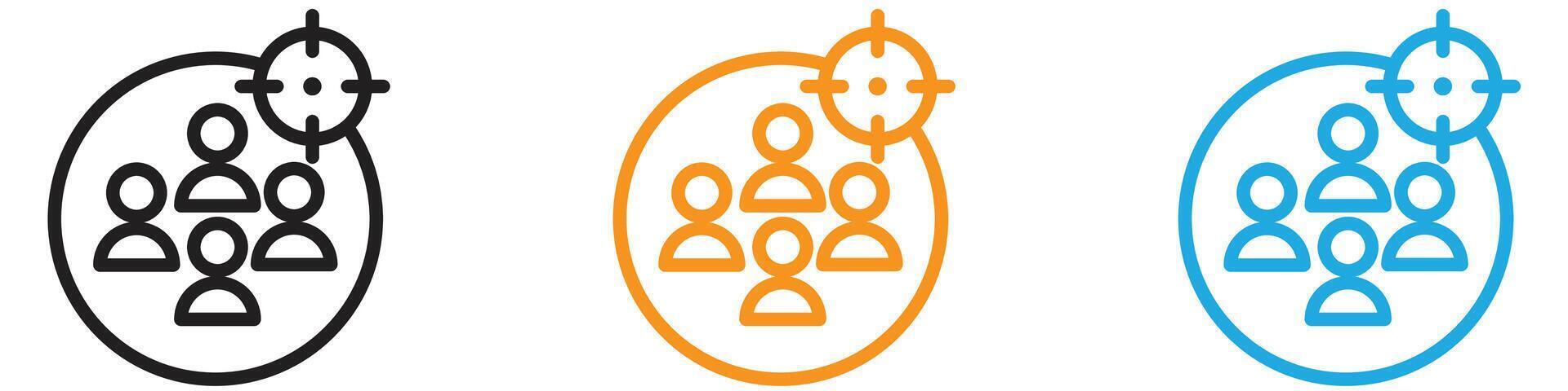 Target audience logo set collection for web app ui vector