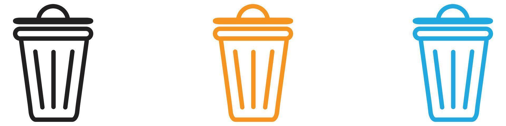 Trash logo set collection for web app ui vector