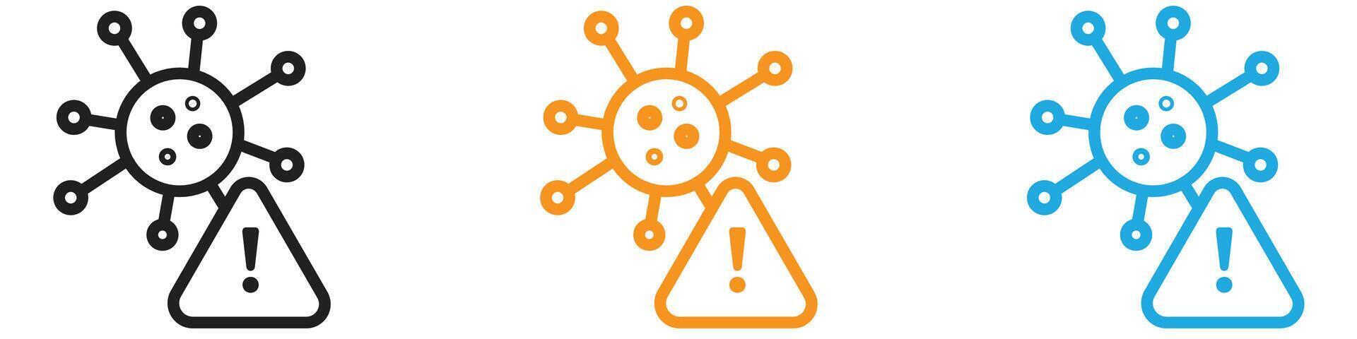 Virus Warning Alert logo set collection for web app ui vector