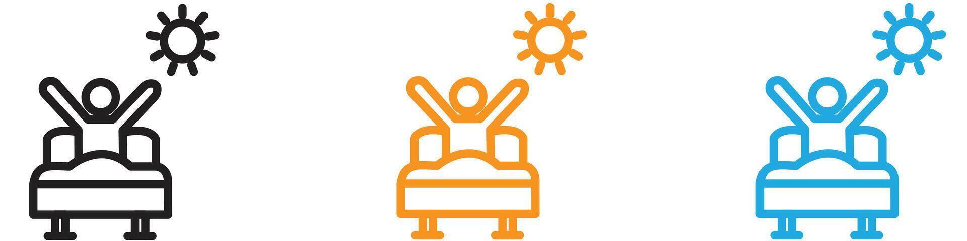 Wake up in the morning logo set collection for web app ui vector